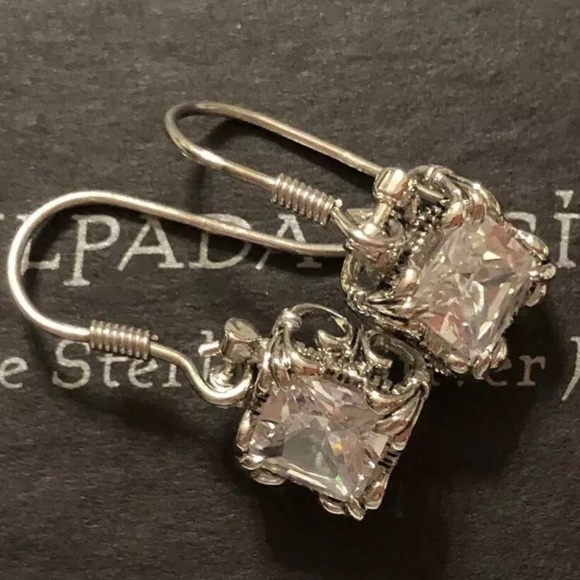 Silpada Sterling Silver Uptown Cubic Zirconia Earrings W0975 - Picture 7 of 14